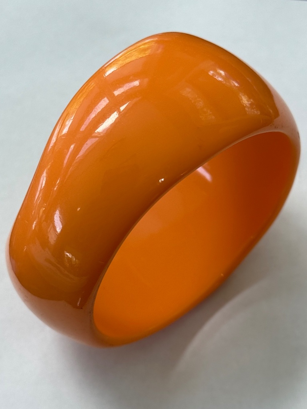Chunky LUCITE Orange Cuff Bangle MCM